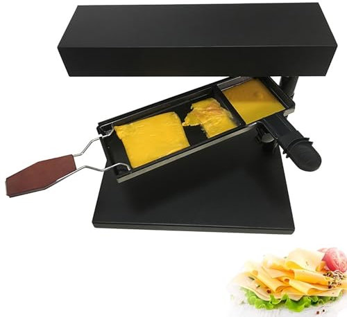 ERICAT Máquina para Derretir Raclette, Quesera Eléctrica De 600 W, Área De Calentamiento De 26 * 9 Cm Y Ángulo De Soporte Ajustable, Calentamiento Rápido Y Parrilla Extraíble, para Cenas, Aperitivos