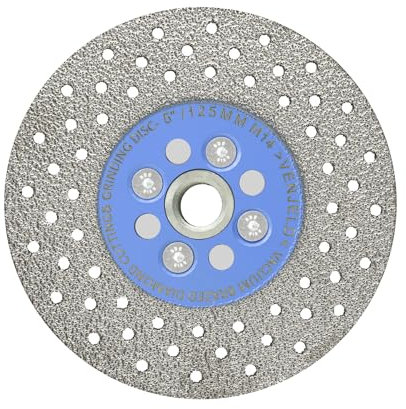 VENJELD Disco de Diamante para Granito - 125mm Doble Lado Disco de Corte y Rectificado para Granito Porcelánico Azulejos Piedra Mármol Hormigón con Rosca M14