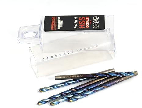 Ferrcan Forets pour métal HSS DIN338 M35 5% cobalt finition rainbow pour le perçage dans l'inox acier inoxydable, fer et autres métaux (paquet de 5 pièces par mesure)