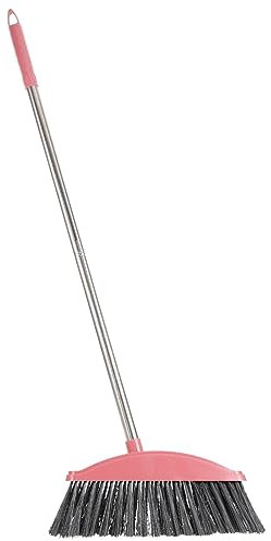 Cabilock Outdoor Broom for Sweeping Soft Bristles and Stainless Steel Handle Suitable for Home Yard and Large Area Cleaning Random Style