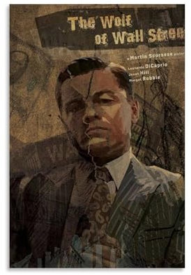 ENILSA Wolf Of Wall Street Movie Retro Poster Dekorative Malerei Leinwand Wandkunst Wohnzimmer Poster Schlafzimmer Malerei,Wandkunst Bilddruck Moderne Familienzimmer Dekor 12x18inch(30x45cm)
