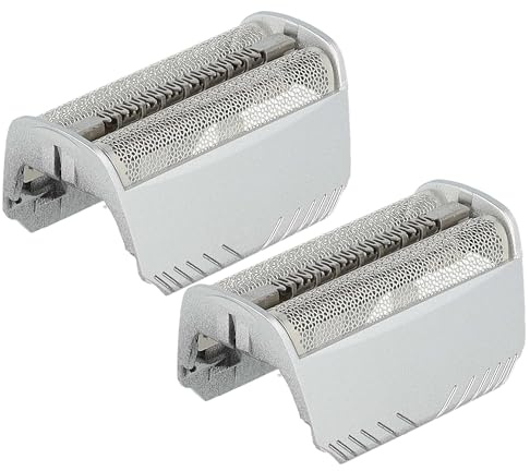 vhbw 2x Doppelscherfolie kompatibel mit Braun 4875 | 4876, 4840, 4845, 5493, 5491, 5492, 4835, 4775 Elektrorasierer + Rahmen, silber