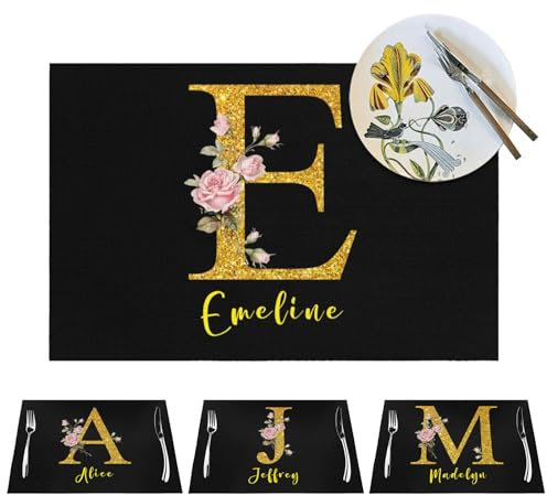 LLLGSH Platzdeckchen Personalisiert, Tischset mit Foto personalisiert, Platzset mit eigenem Foto/Gesicht Foto/Text/Namen, Geeignetes Geschenk für Geburtstag, Weihnachten, Freunde, Familie, 45x30cm