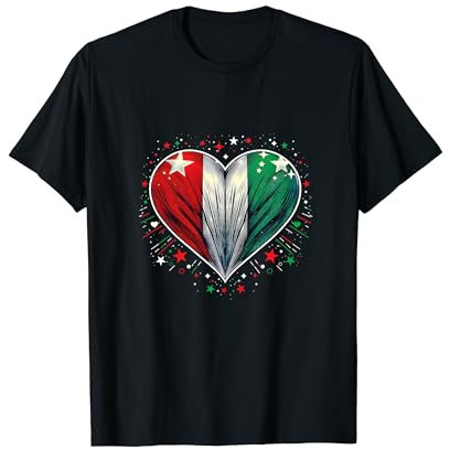 Italienisches Banner in Herzform Fan Italien Flagge Retro Art T-Shirt
