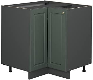 Vicco Eckunterschrank Fame-Line, Grün-Gold Landhaus/Anthrazit, 80.5 cm, AP Marmor