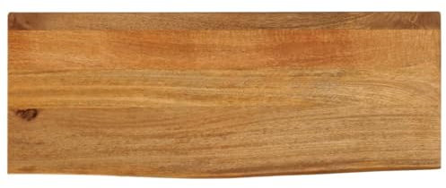 vidaXL Tischplatte, Holzplatte mit Baumkante, Massivholzplatte für Esstisch Couchtisch, Ersatztischplatte, 80x20x2,5cm Massivholz Mango