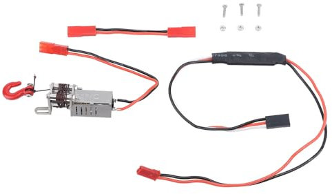 Oumefar RC Electric Winch Set,Aluminum Alloy and Iron Replacement Easy Installation RC Car Winch Compact Simulated for 1/16 RC Crawler