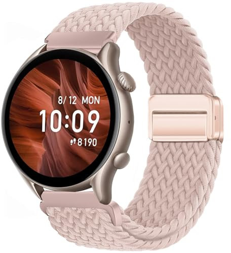 Issinlky Nylon trenzado correa para Amazfit GTR 47mm/GTR 2/GTR 2e/GTR 3/GTR 3 Pro/GTR 4/GTR 4 Pro/Stratos 3/Stratos 2, 22mm Correa elástica para Xiaomi Watch S1/Xiaomi Mi/S1 Active/Watch S3/Watch 2