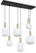 Trio Leuchten Pendelleuchte Diva 319800608, Metall Messing/Schwarz matt, Glas Weiß, exkl. 6x E27
