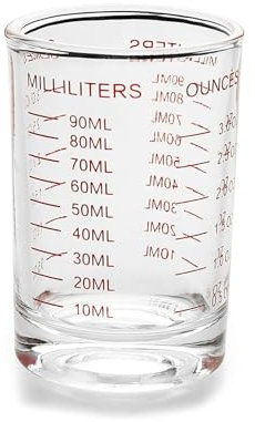 90 ml Measuring Cup, Shot Glass with Scales, Small Shot Glasses, Espresso Shot Glasses, Glass Measuring Cup with Scale, for Bar, Party, Kitchen, Cocktail, Vodka, Tequila
