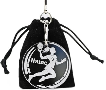 Personalisierter Handball Schlüsselanhänger – Geschenk für Handballerinnen & Spielerinnen – Fanartikel aus Acrylglas – Vereinsgeschenk & Deko für Frauen