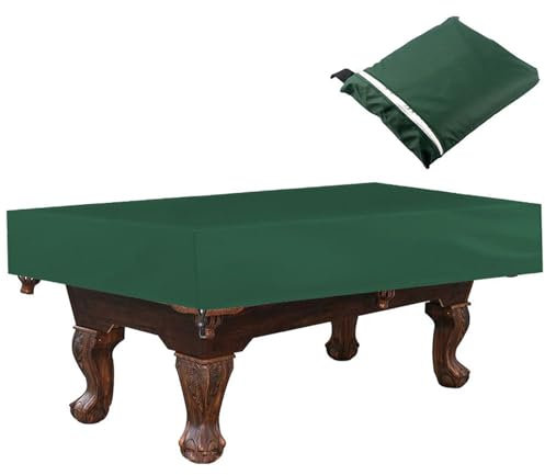 Highdi Billardtisch Abdeckung mit Kordelzug, Abdeckplanen für Billardtische Wasserdicht Staubdicht Winddicht für Billardtische & Gartenmöbel (7FT,Grün)