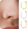 BelleVive Lot de 3 faux anneaux de nez à clipser en acier titane 18 carats pour femme - Pas besoin de piercing - 22 g - 7 mm - Faux piercing pour le nez - 3 couleurs