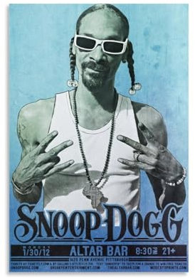 BJOHVPPS Snoop DoggPeople Poster, Schauspieler, Musik, Sänger, klassisches Star-Porträt-Poster, Sportler, Wohnzimmer, Büro, Wohnzimmer, Dekoration, 30 x 45 cm, ungerahmt, 16