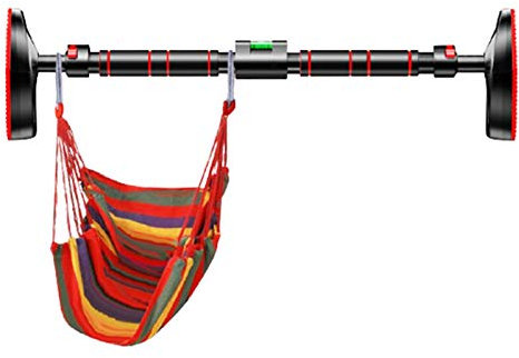 CAFIEDR Klimmzugstangen Tragbare horizontale Stange ohne Schraube, Klimmzugstange, verriegelbare Fitnessstange aus Edelstahl, Armkraft-Trainingsgerät für das Heim-Fitnessstudio, 97-130 cm