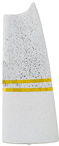 JARRÓN CERAMICA PLATEADO/BLANCO C/FRANJAS ORO_17X10X40CM