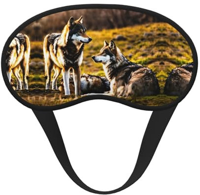 Wolfs Print Sleep Solution Masque Occultant pour les Yeux avec Cache-Oreilles - Voyage Yoga Méditation