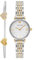 Emporio Armani Orologio Analogico al Quarzo Donna con Cinturino in Acciaio Inossidabile AR80078SET, Bianco e Multi, 28 mm