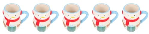 PRETYZOOM 5 Piezas Taza de cerámica de Navidad taza para beber taza de café tazas de café minitaza taza de desayuno tazas navideñas christmas mug taza con tema navideño taza de navidad