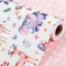 Wikadlik Niedliches Geschenkpapier, Elefanten-Giraffen-Tiermuster und rosa Punkte Mini-Rolle Geschenkpapier für Geburtstage, Baby-Shower, Hochzeiten, Bridal-Shower-Feiern - 43 cm x 10 m
