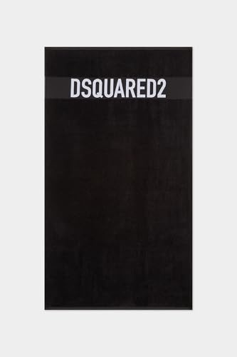 DSQUARED2 Schwarzes Strandtuch für Damen und Herren mit Logo