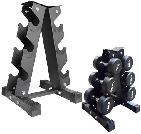 INVERSE SPORTS 3 Tier Dumbbell Rack 120kg Capacity Tree Hex Design Vertical Weight Storage Stand for Home Gym Fitness