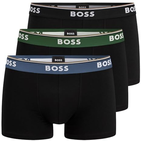 BOSS 3er Pack Herren Power Boxer Trunks Boxershorts Unterhosen Cotton Stretch, Farbe:Schwarz, Wäschegröße:S, Artikel:-962 Black Multi