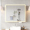 LEADZM Armoire de Salle de Bain avec Miroir et LED éclairage Armoire de Toilette Miroir avec Prise et 2USB Étagère Réglable,Température de Couleur Réglable Temps Température (80x70cm)