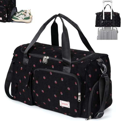 Ghope Sporttasche Reisetasche Mädchen Damen mit Schuhfach und Nassfach, Schwimmtasche Badetasche Teenager Kleine Handgepäck Tasche für Fitness Training Gym