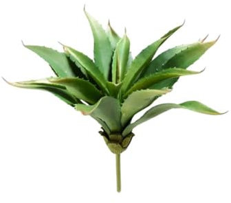 AMSLSIU Suculentas Artificiales 21 Hojas Grandes Plantas de Aloe hogar jardín balcón Maceta Paisaje arreglo decoración para Exteriores