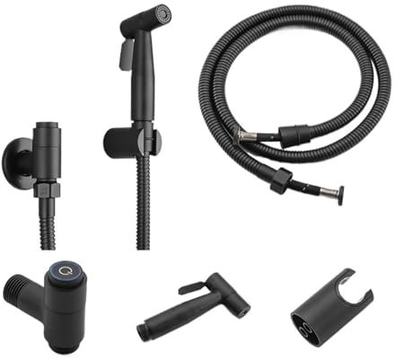 Black Bidet Faucet Handheld Bidet Sprayer Set Toilet Faucet Bathroom Shower Head Self-Cleaning Telescopic Tube (Color : Telescopic Tube)