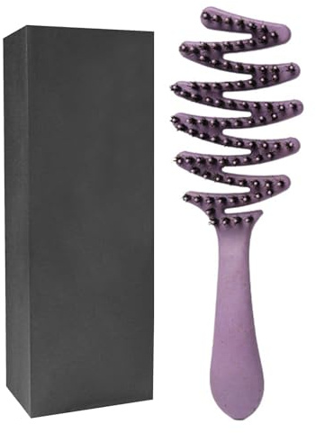 AURIVEE Bio Haarbürste mit Wildschweinborsten, Antistatik-Bürste gegen Knoten mit Ventilationslöchern, Volumenspender für feines, dickes, lockiges Haar (Nass/Trocken, Für Frauen Männer)