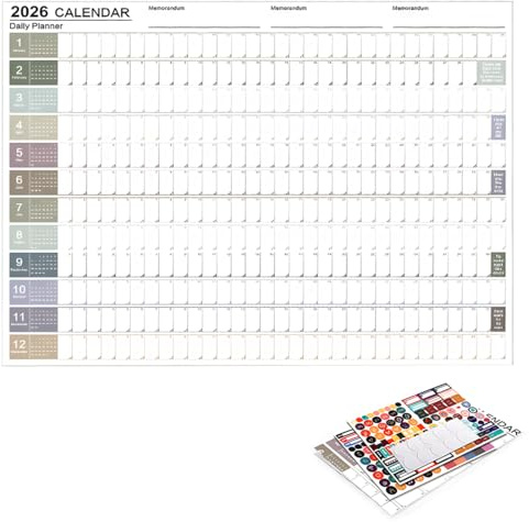 XXL Kalender 2026 Wandkalender 2026 Groß Morandi Poster Größe Schuljahresplaner, Jahreskalender 2026, Wandplaner, Plakatkalender, Wall Calendar (74.2 x 52.5 cm)