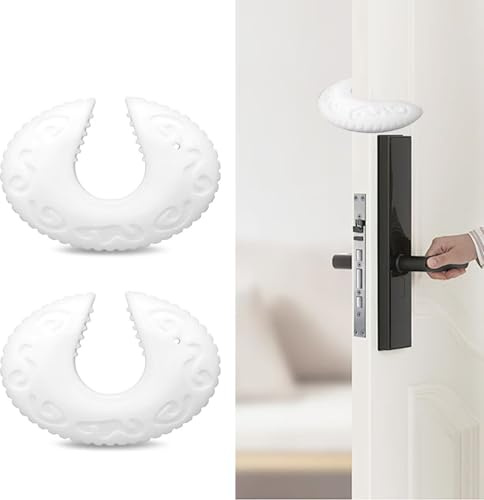 2 Pack Door Slam Stopper, Silicone Safety Door Stoppers for Kids, Finger Pinch Guard to Prevent Slam Injuries and Lockouts, Baby Protection Door Blocker, for Home Use (White)