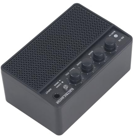 Cryfokt E -Gitarren -Verstärker, 10W Tragbare E Gitarrenverstärker Verzerrung Dual Kanäle Plug and Play wiederaufladbar für die Leistung