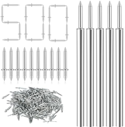 500Pcs Double Headed Nails, Skirting Board Nails, Invisible Nails | Double-Head Skirting Thread Seamless Nail, Anti-Rust,Invisible Security Screws for Home Improvement, Wood Furniture and DIY
