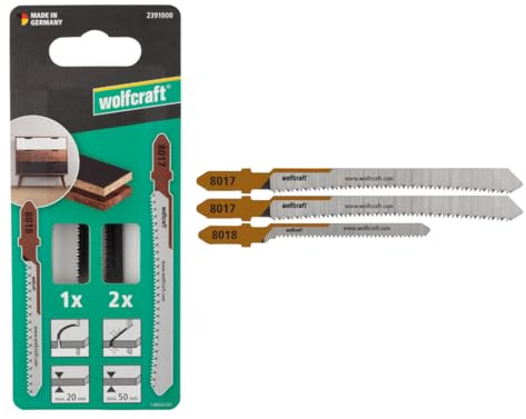wolfcraft 2391000 - Lame de scie sauteuse « Démolition » 3 pcs - Pour des coupes rapides dans le bois avec inclusions et des liteaux de toiture