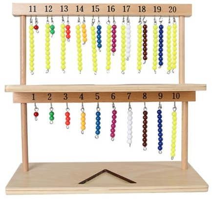LLTCMYGS Montessori Perlen-Stufen 1-20 Mathe-Spielzeug, Zahlen zählen & Rechen-Lernhilfe für zu Hause & den Unterricht