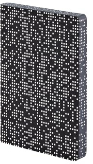 Nuuna Notizbuch A6 Graphic S - Analog, Leder schwarz | Dotted Journal | 2.5 mm Mini-Punktraster Grau | 176 nummerierte Seiten | 120 g Premium-Papier | made in Germany