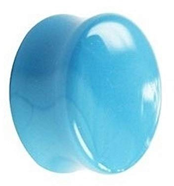 Treuheld® | 10mm Glas Ohr Plug/Flesh Tunnel | Hell-Blau/Baby-Blau | Double Flared | Ohne Gewinde | Damen und Herren | Hautfreundlich