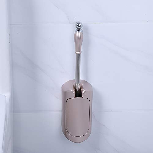 Creative Nail Wall Home Bathroom Toilet Brush Exclusive Hotel&Club Stainless Steel Toilet Scrubber(Rose Golden)