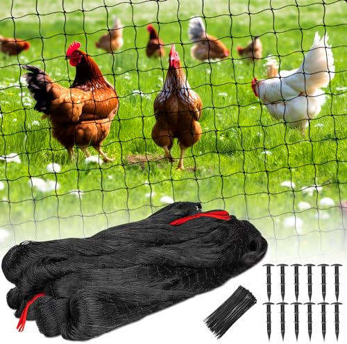 BSTPCOO 2.4 Mesh Bird Netting for Chicken Coop 50'x50', Poultry Netting
