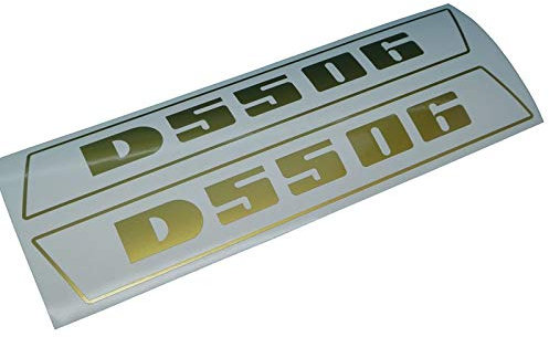 DEUTZ D5506 Schriftzug Aufkleber in Gold, Sticker/Beschriftung, zum Oldtimer Restaurieren von Lack & Verkleidung. Schlepper Emblem Alternative
