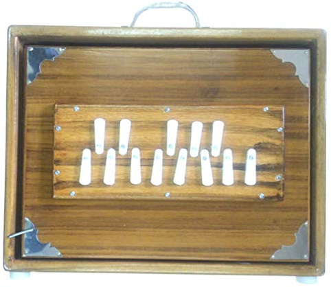 Shrutibox TATTVA „Calcutta“ - PROFESSIONAL made by M.K. Sardar, langer Klang-Atem, C-C 13 Stops, 440Hz, Teak Holz, PRIMEVERSAND, Yoga, Mantra, Shruti Box