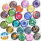 SOSMAR - 24er Set Kühlschrankmagnete - Dekorative Glascabochons Glasmagnete mit Mandala Muster 3D Magnete für Kühlschrank, Magnettafel, Whiteboard, Pinnwand etc. (Rund/30mm)