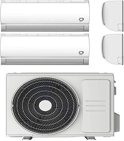 Diloc Frozen Aire Acondicionado MultiSplit Wifi, 4,1 kW Inverter Dual Gas R32 D.FROZEN240 (9000 + 12000 Btu (9+12) + Tubos Cobre Par 1/4 + 3/8 10 Metri (10+10)