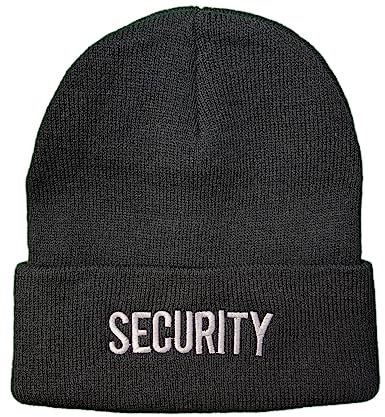NYC FACTORY Herren Sicherheits-Strickmütze Beanie USA bestickt Wintermütze - Schwarz - 64 EU