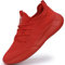 BUBUDENG Herren Schuhe Laufschuhe Sportschuhe Sneaker Straßenlaufschuhe Turnschuhe Outdoor Leichtgewichts Laufschuhe Freizeit Atmungsaktive Fitness Schuhe Rot EU 46