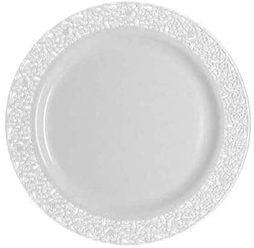 DecorLine Salatteller aus Kunststoff mit weißem Rand, 18,4 cm, Inspiration-Kollektion, 10 Stück