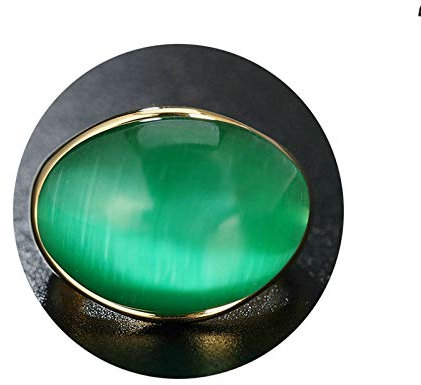 Ubestlove Ring Jahrestag Opale Rétro Edelstahlrings Eheringe Paar Damenring Opal Grün 61.5